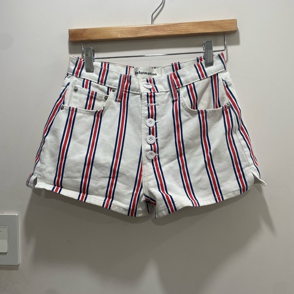 REFORMATION Charlie Shorts Grenada Stripe - Picture 3 of 6